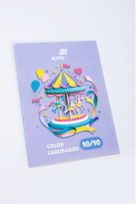 Картон кольоровий, А5, односторонній, 10 аркушів, 10 кольорів, 230 г/м2